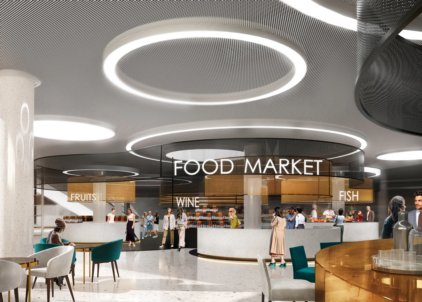 Moscow City Food Market Interior